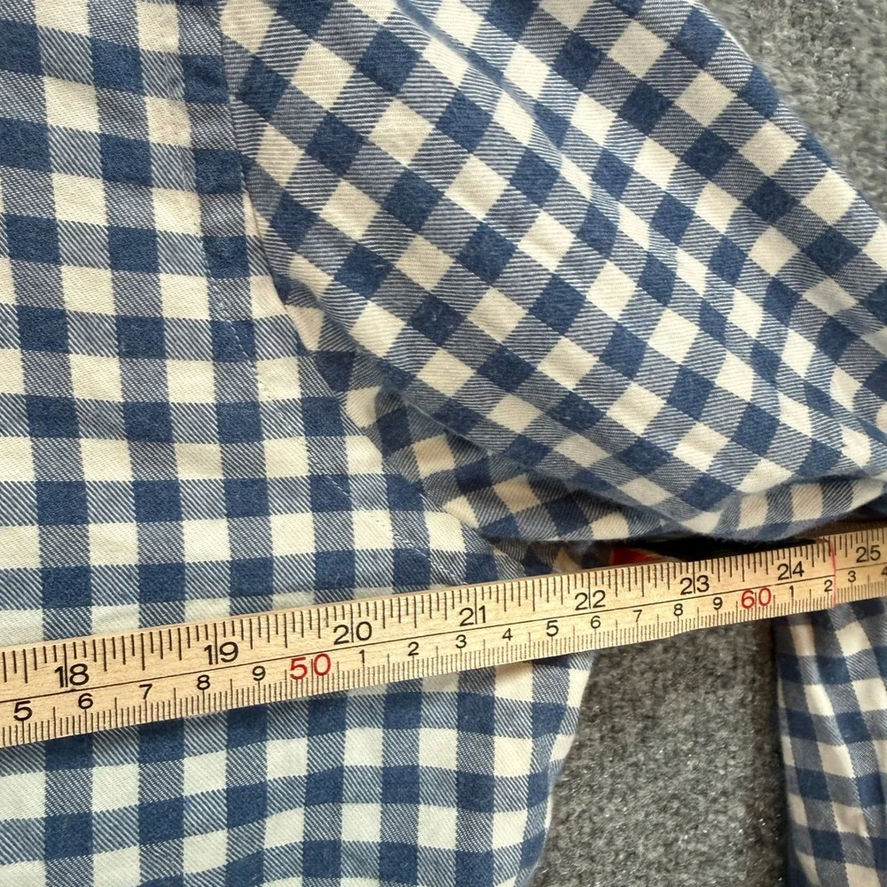 Ledbury Dress Shirt Mens 16 35 Blue Gingham Check Cotton Spread Collar Button Up
